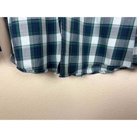 Wrangler George Strait Mens L/XL Blue Green Plaid Long Sleeve Button Down Shirt - Picture 4 of 7